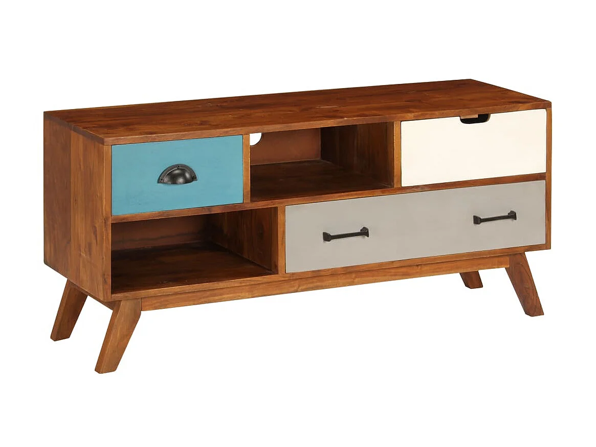 Tv-meubel met 3 lades 110x35x50 cm massief acaciahout NL129205