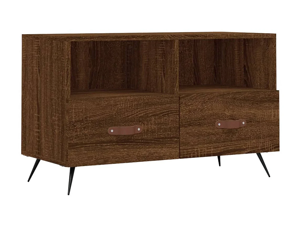 Meuble TV Chêne marron 80x36x50 cm Bois d'ingénierie BE71310