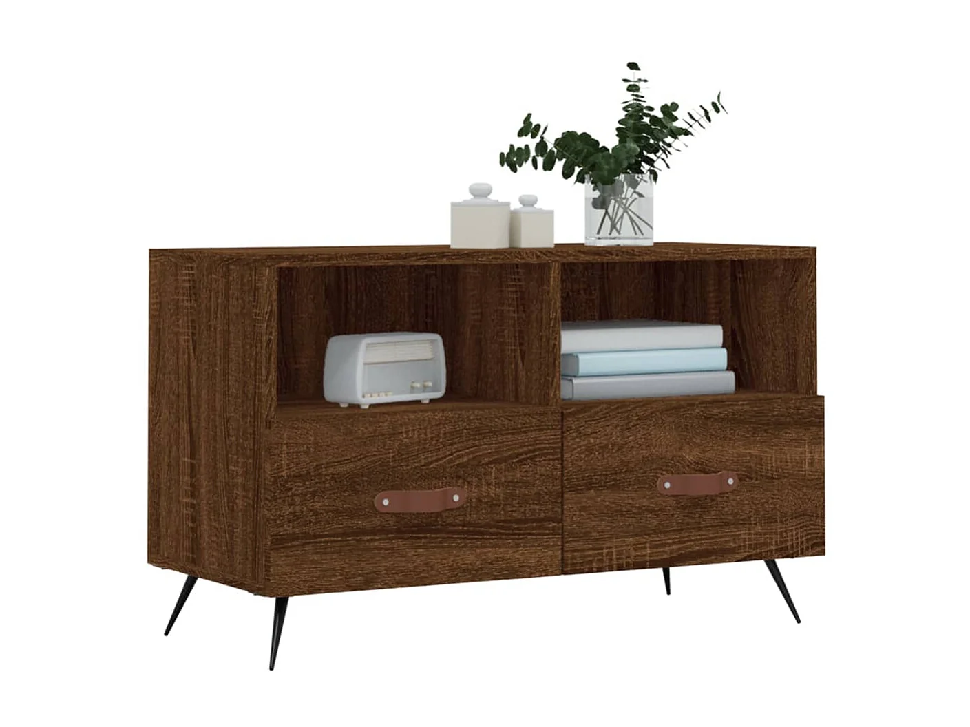 Meuble TV Chêne marron 80x36x50 cm Bois d'ingénierie BE71310