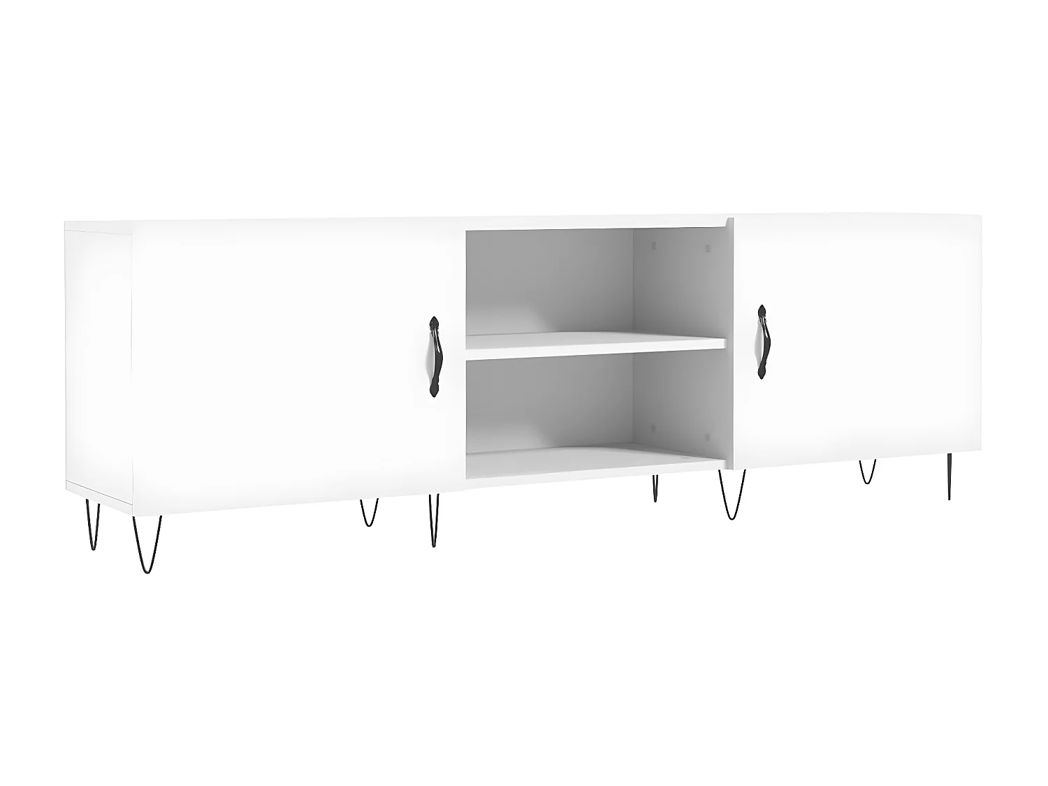 Meuble TV blanc 150x30x50 cm bois d'ingénierie BE18262