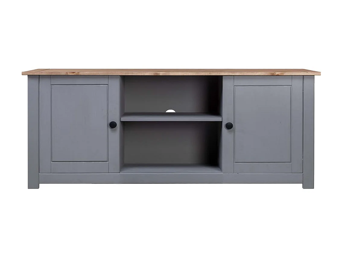 Tv-kast Panama Range 120x40x50 cm massief grenenhout grijs NL718554