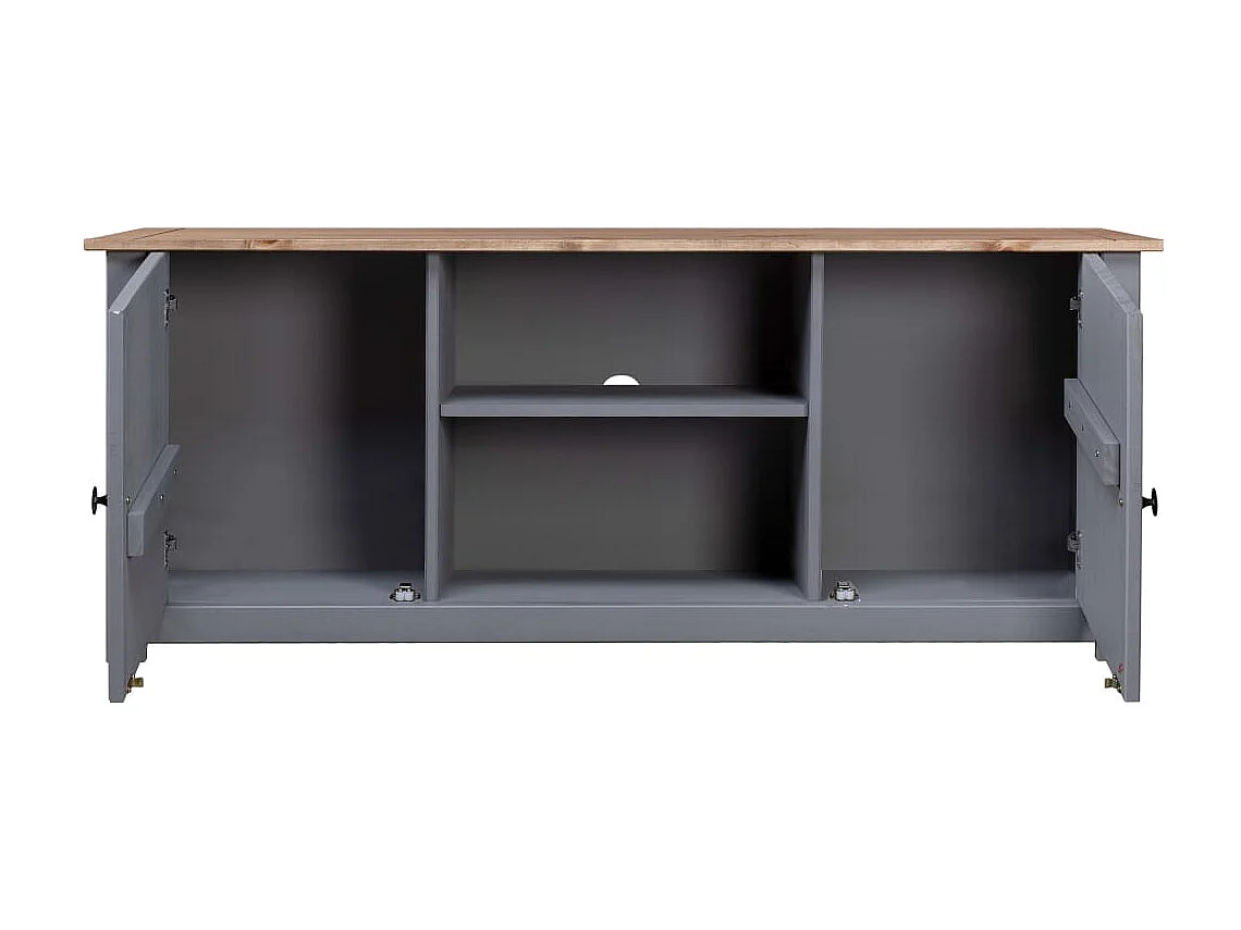 Tv-kast Panama Range 120x40x50 cm massief grenenhout grijs NL718554