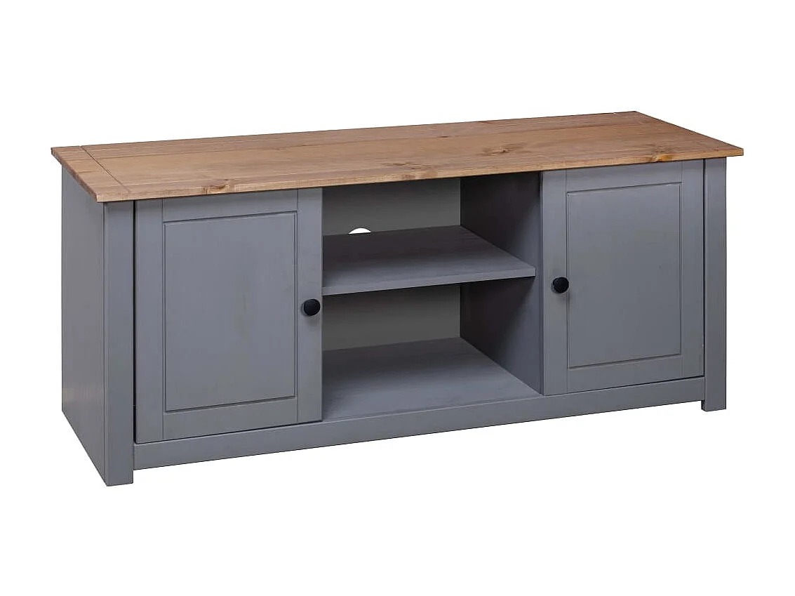 Tv-kast Panama Range 120x40x50 cm massief grenenhout grijs NL718554