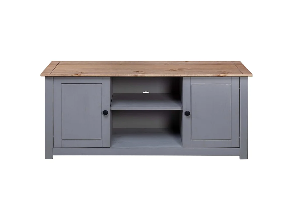 Tv-kast Panama Range 120x40x50 cm massief grenenhout grijs NL718554