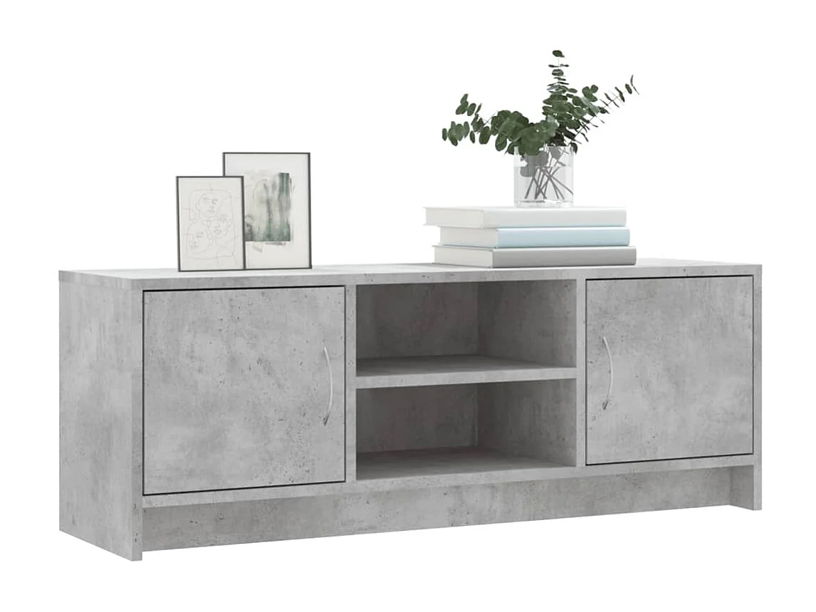 Meuble TV BEis béton 102x30x37,5 cm bois d'ingénierie BE63296