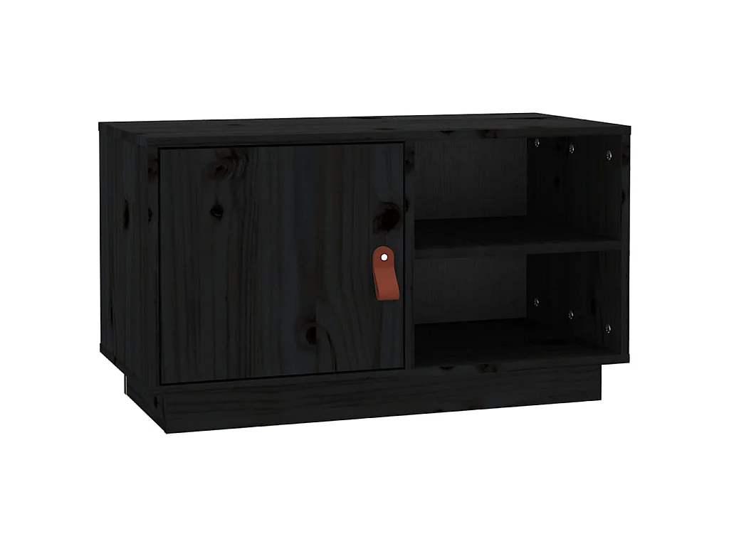 TV-Schrank,TV-Möbel Schwarz 70x34x40 cm Massivholz Kiefer -gkd13394