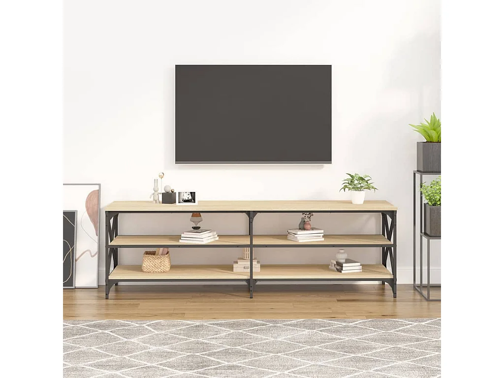 Meuble TV chêne sonoma 160x40x50 cm bois d'ingénierie BE84223