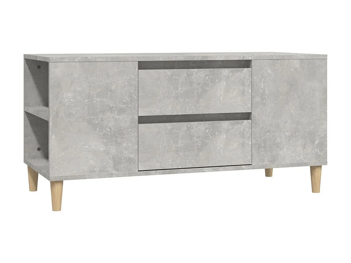 Meuble TV Gris béton 102x44,5x50 cm Bois d'ingénierie BE56508