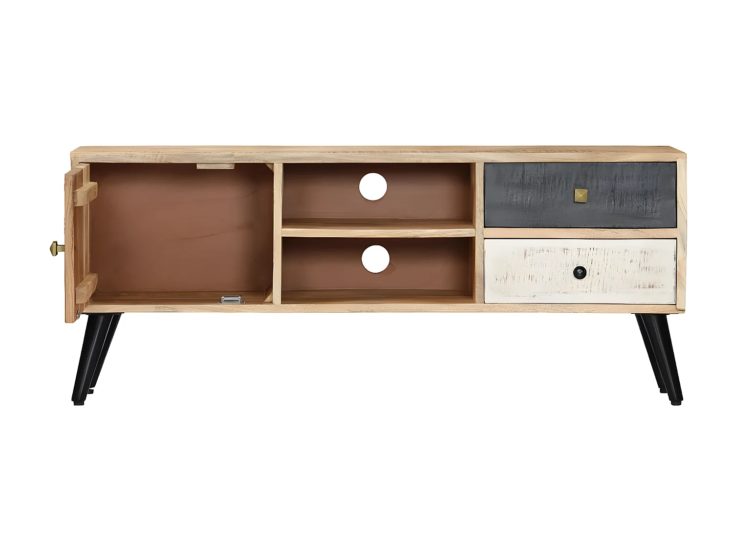 Meuble TV 115 x 30 x 47 cm Bois massif de manguier BE49556