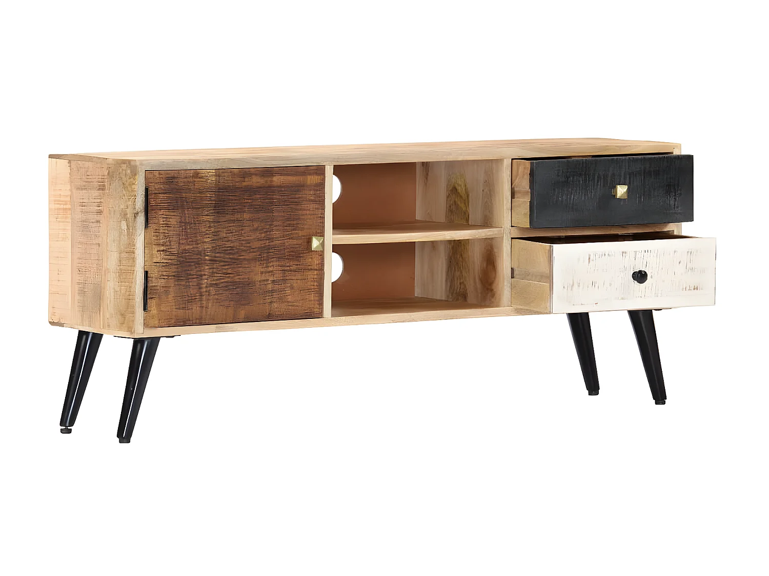 Meuble TV 115 x 30 x 47 cm Bois massif de manguier BE49556