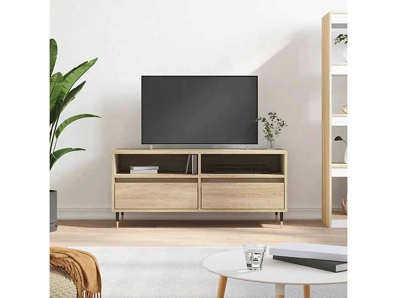 Tv-meubel 100x34,5x44,5 cm bewerkt hout sonoma eikenkleurig NL55193