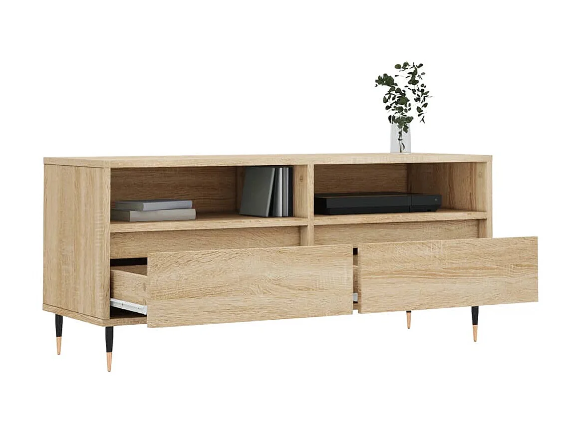 Meuble TV chêne sonoma 100x34,5x44,5 cm bois d'ingénierie GR16521