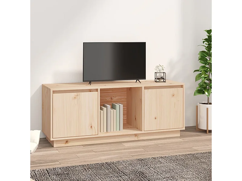 Mueble de TV de madera maciza de pino 110,5x35x44 cm ES99747