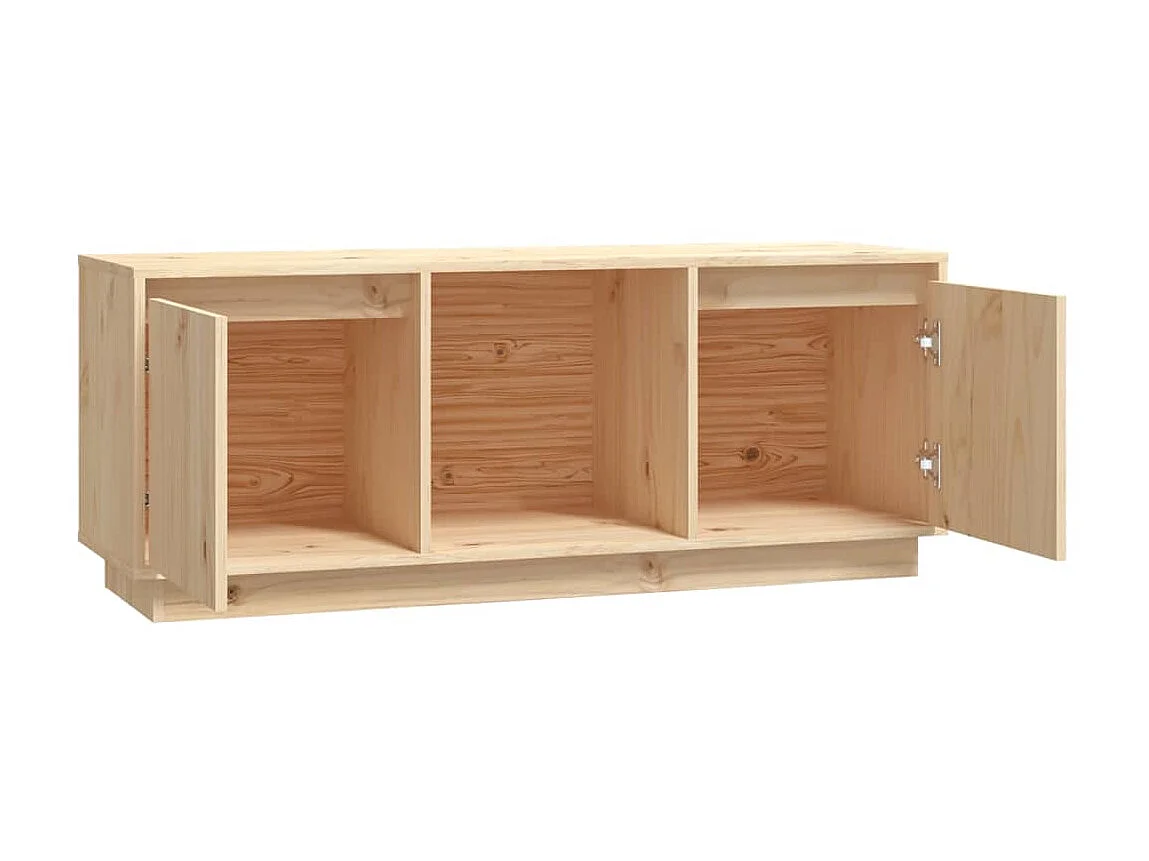 Mueble de TV de madera maciza de pino 110,5x35x44 cm ES99747