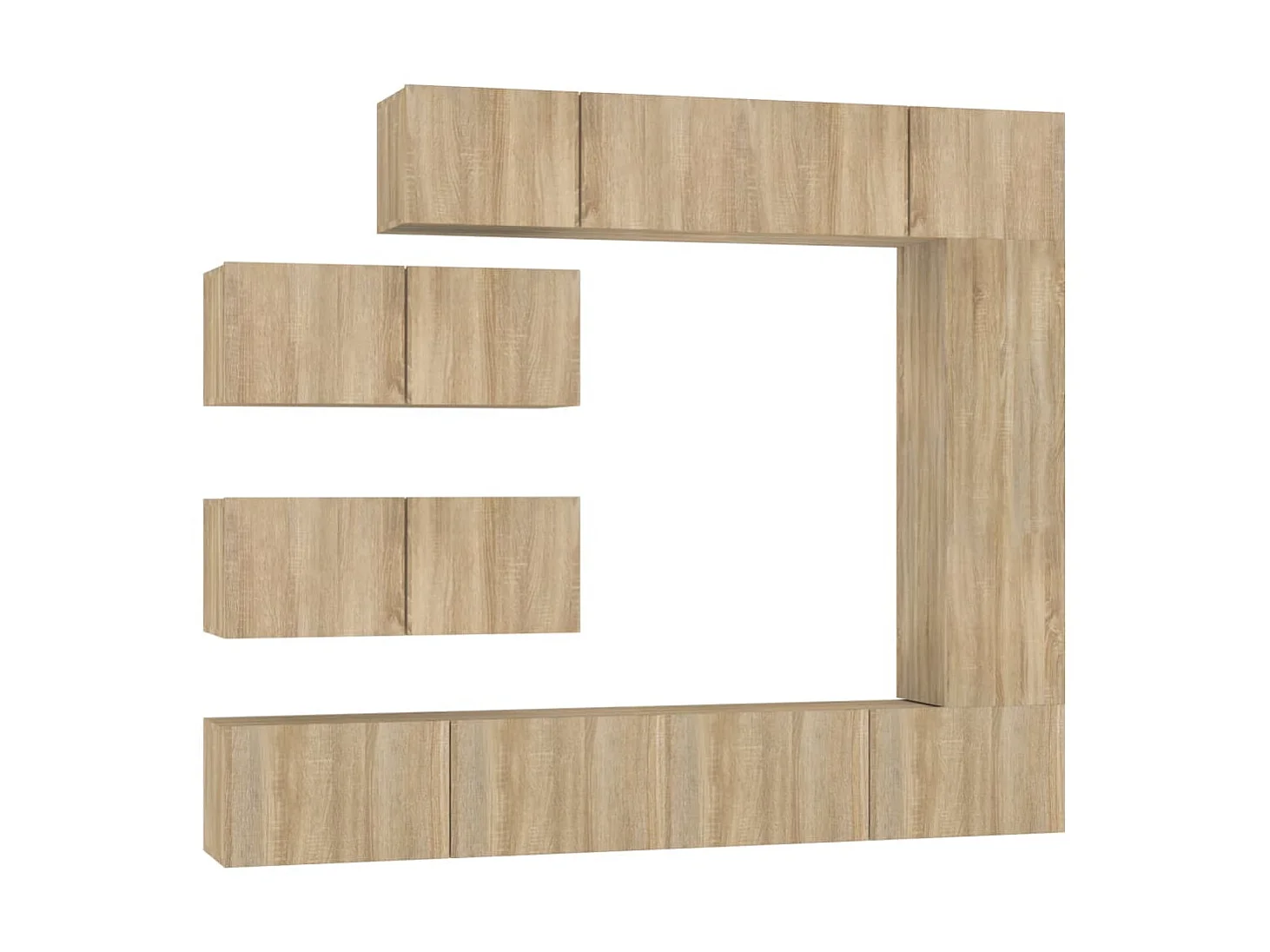 Conjunto móveis de TV 7 pcs madeira processada carvalho sonoma PT966961