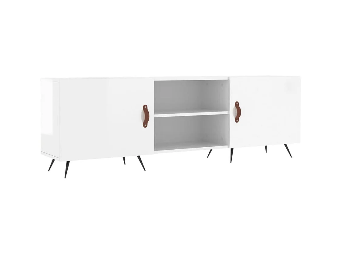 TV-Schrank,TV-Möbel Hochglanz-Weiß 150x30x50 cm Holzwerkstoff -gkd474434