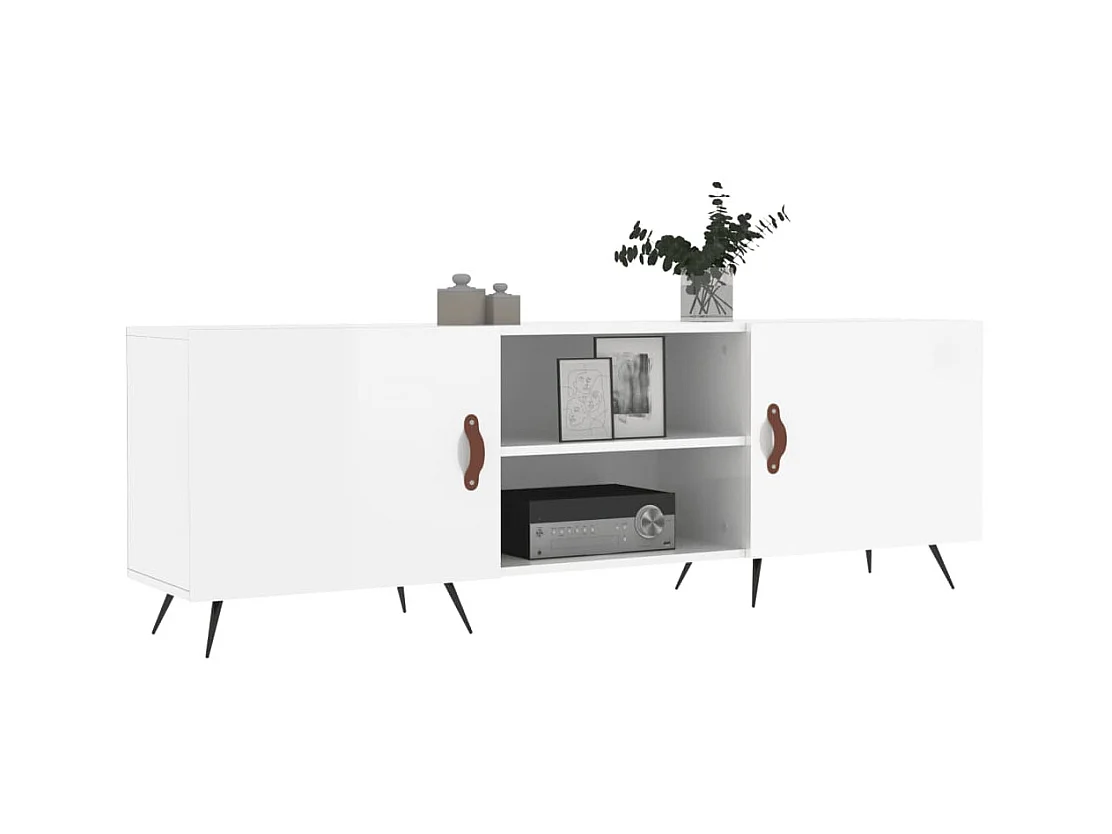 TV-Schrank,TV-Möbel Hochglanz-Weiß 150x30x50 cm Holzwerkstoff -gkd474434