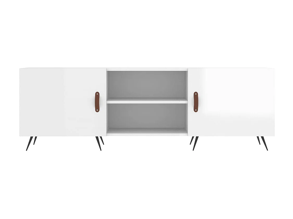 Tv-meubel 150x30x50 cm bewerkt hout hoogglans wit NL839167