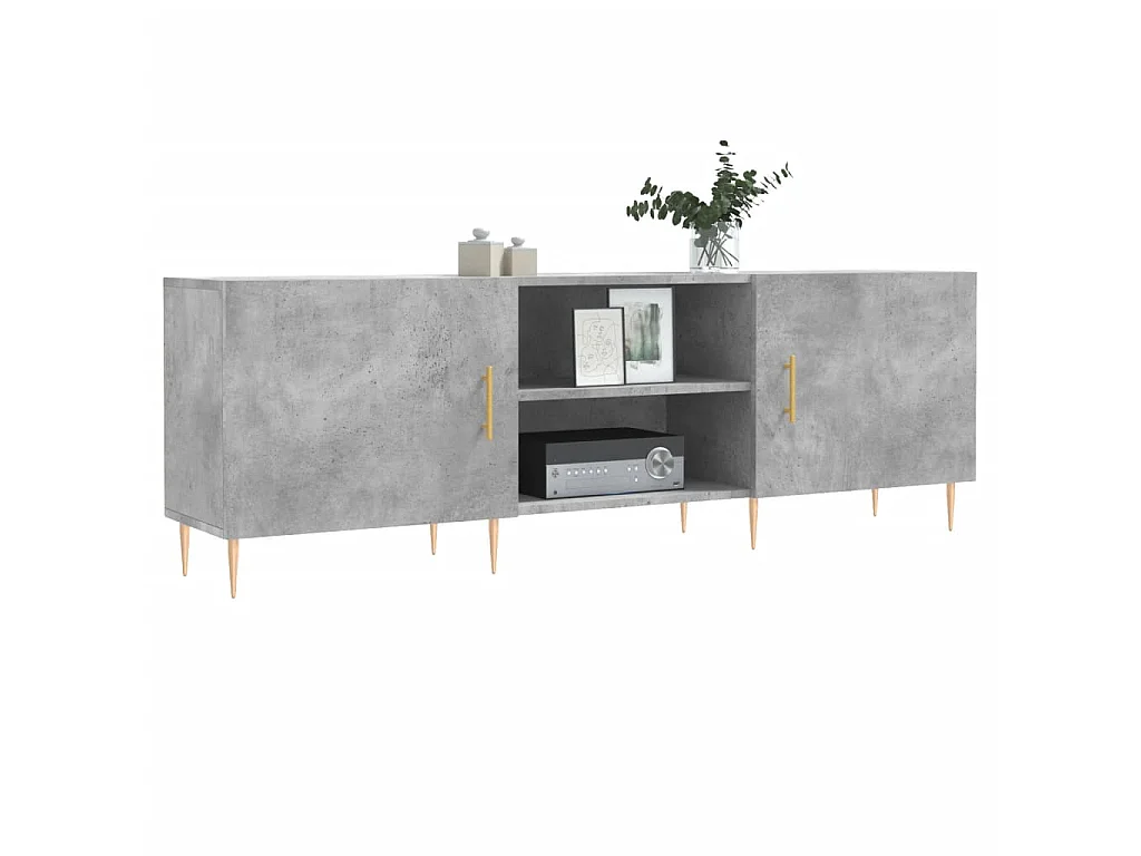 Meuble TV BEis béton 150x30x50 cm bois d'ingénierie BE73724