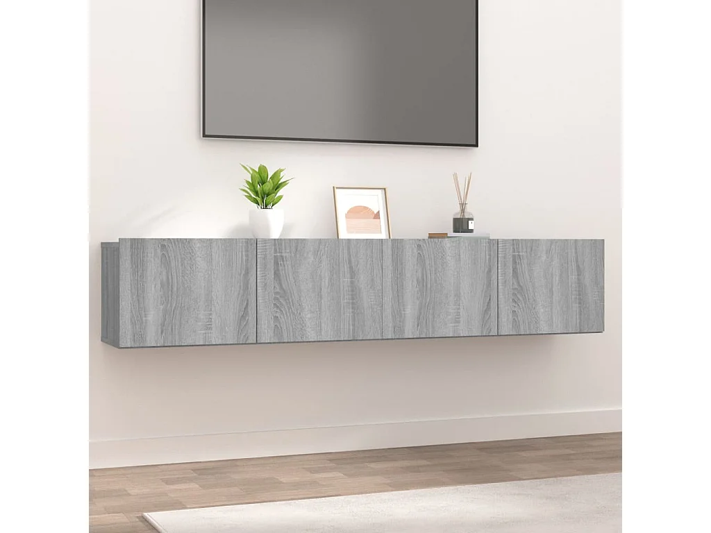 2 pcs Meubles TV Sonoma gris 80x30x30 cm Bois d'ingénierie BE63416