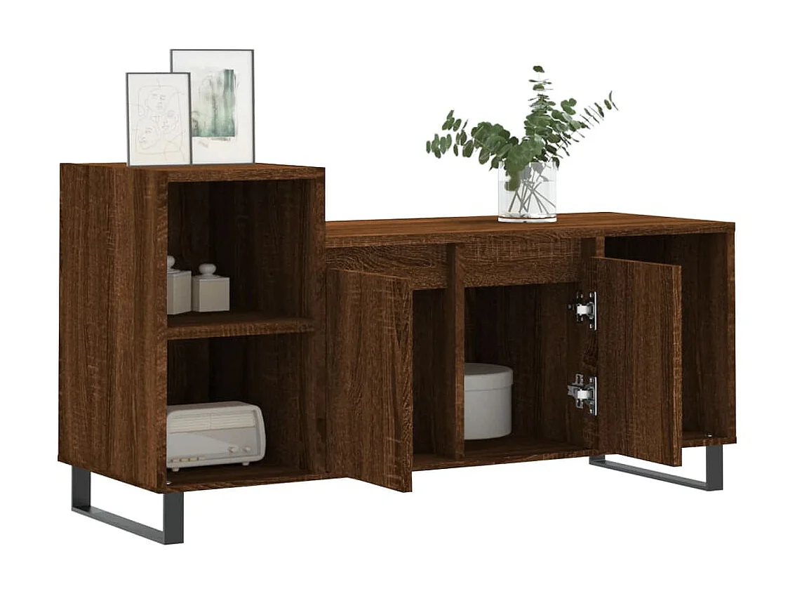 Meuble TV Chêne marron 100x35x55 cm Bois d'ingénierie BE53701