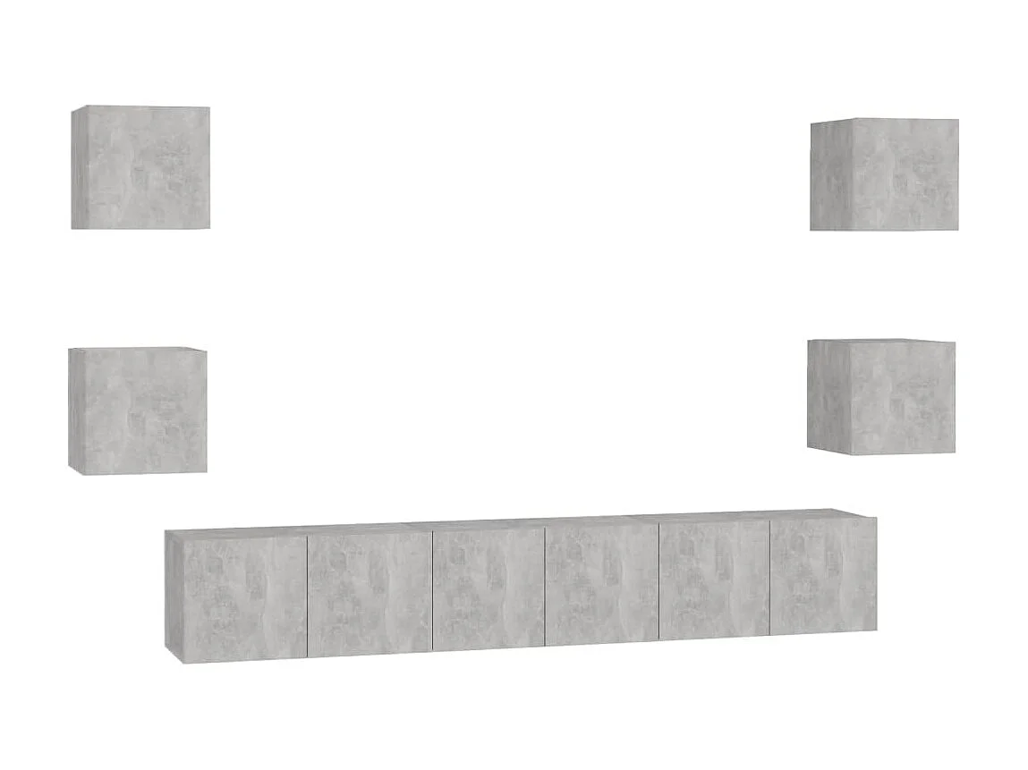 Meubles TV 7 pcs BEis béton Aggloméré BE66832