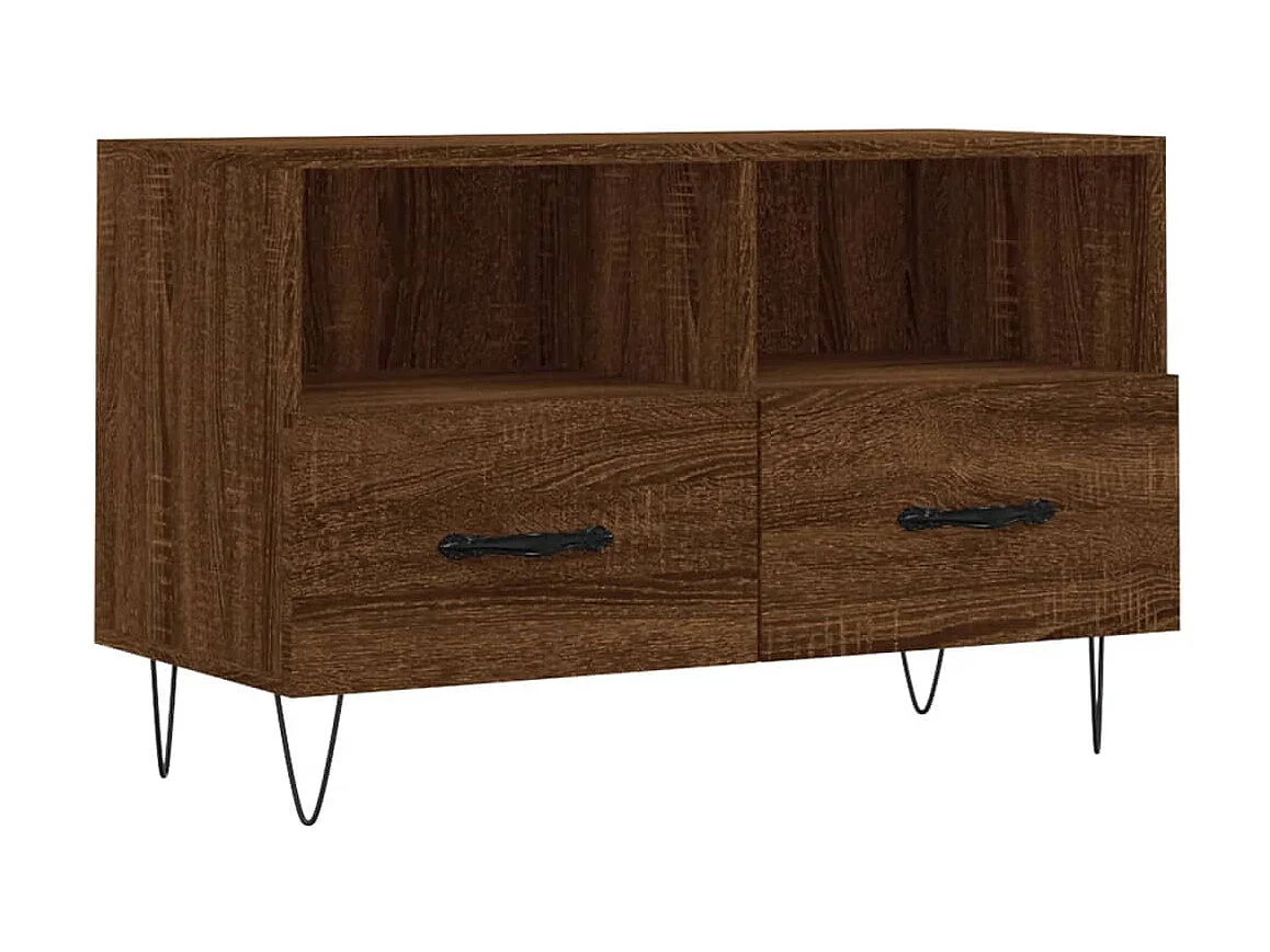 Meuble TV Chêne marron 80x36x50 cm Bois d'ingénierie BE32249