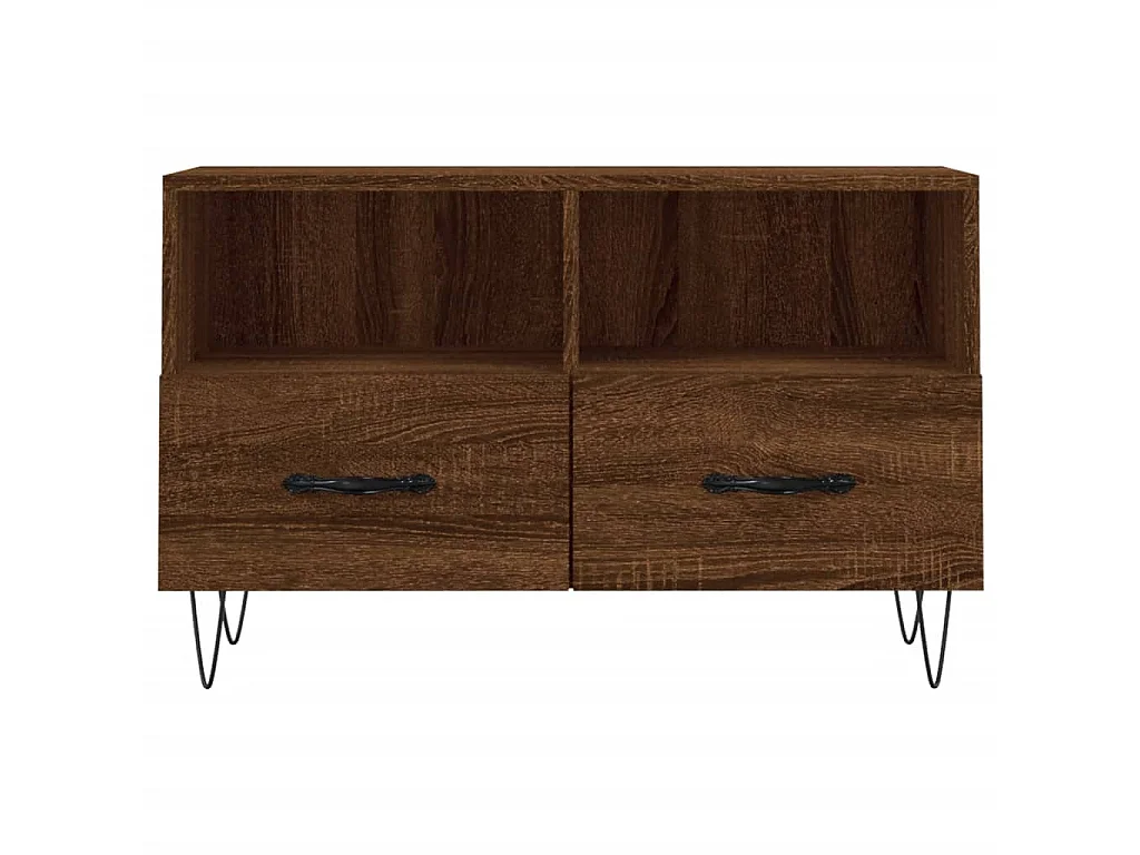 Meuble TV Chêne marron 80x36x50 cm Bois d'ingénierie BE32249