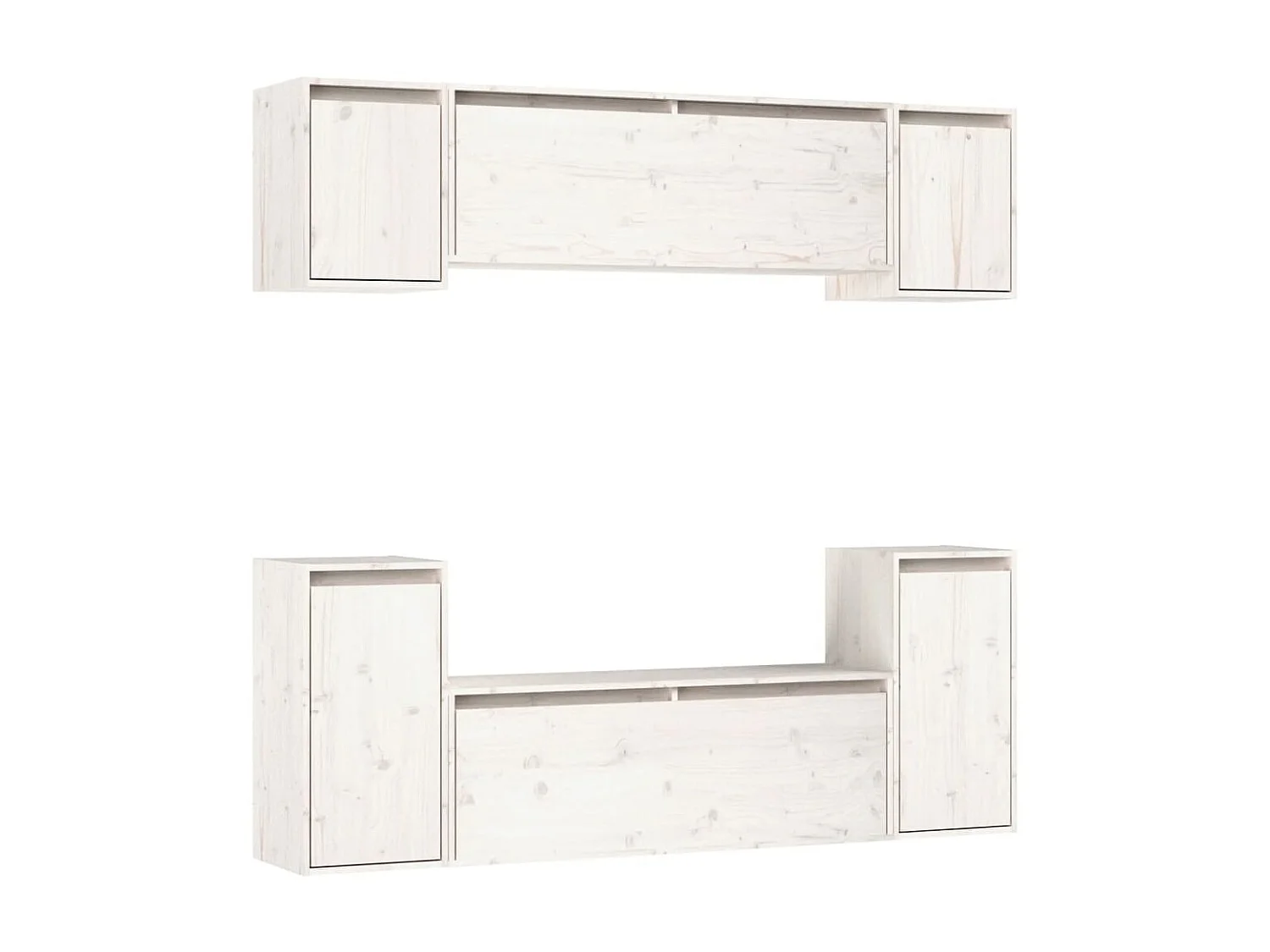 6 Stk.TV-Schränke,TV-Möbel Weiß Massivholz Kiefer -gkd953553