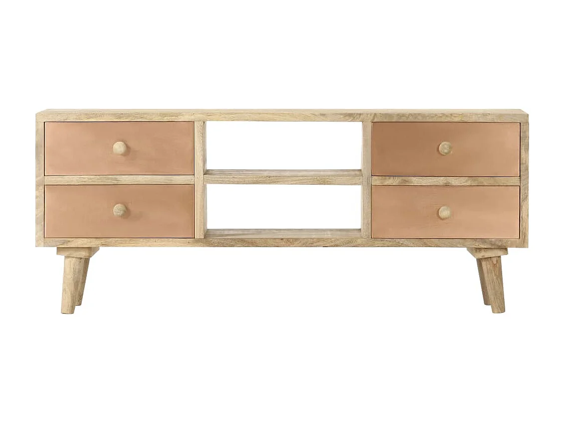 Meuble TV 110x30x45 cm Bois de manguier solide BE75429