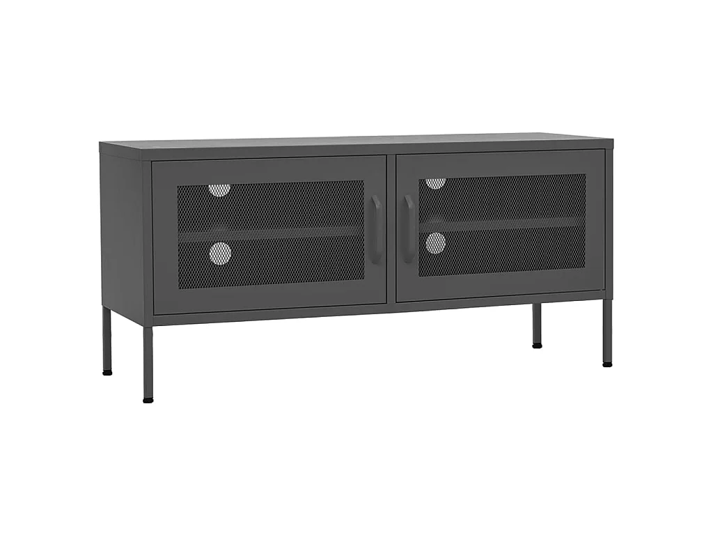 Meuble TV Anthracite 105x35x50 cm Acier BE64502