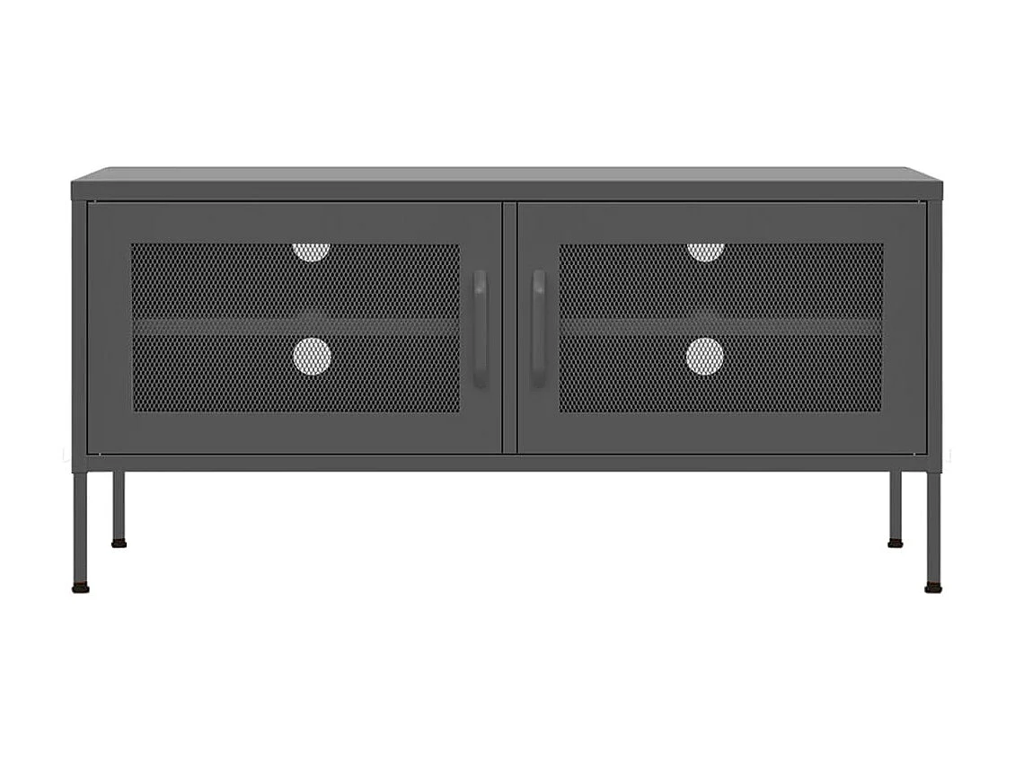 Meuble TV Anthracite 105x35x50 cm Acier BE64502