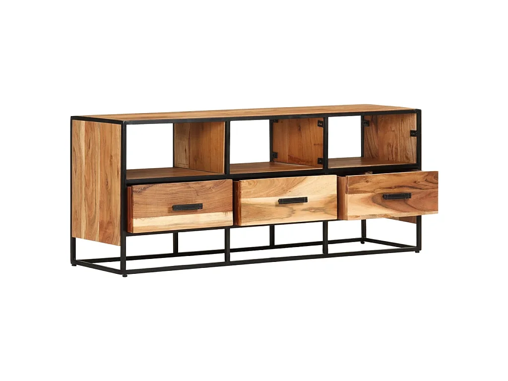 Meuble TV 110x30x45 cm Bois d'acacia massif BE30004