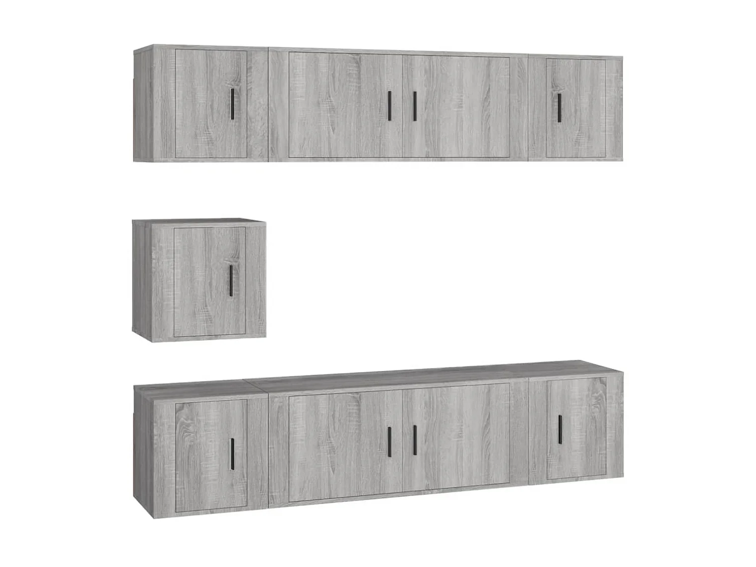 7-tlg. TV-Schrank-Set,TV-Möbel Grau Sonoma Holzwerkstoff -gkd526631