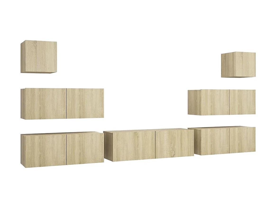 7-tlg. TV-Schrank-Set,TV-Möbel Sonoma-Eiche Holzwerkstoff -gkd965736