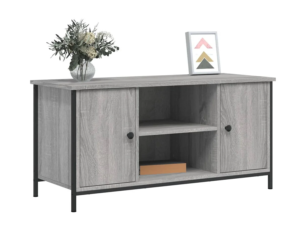 Móvel de TV 100x40x50 cm derivados de madeira cinzento sonoma PT385879