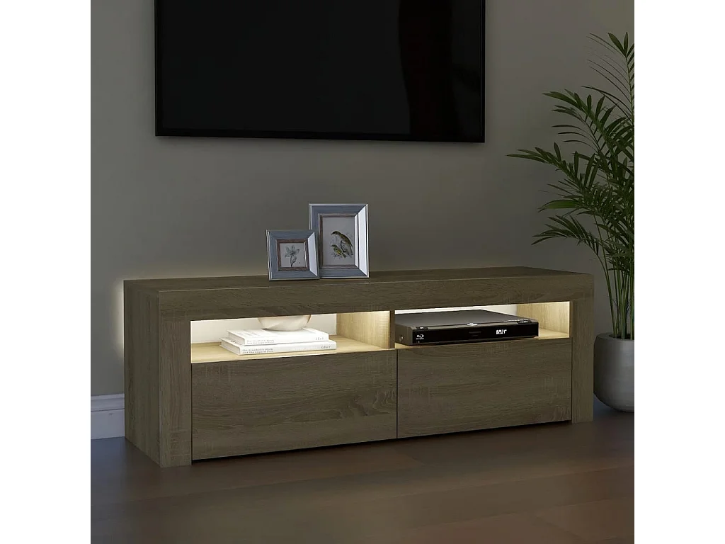 TV-Schrank,TV-Möbel mit LED-Leuchten Sonoma-Eiche 120x35x40 cm -gkd782491