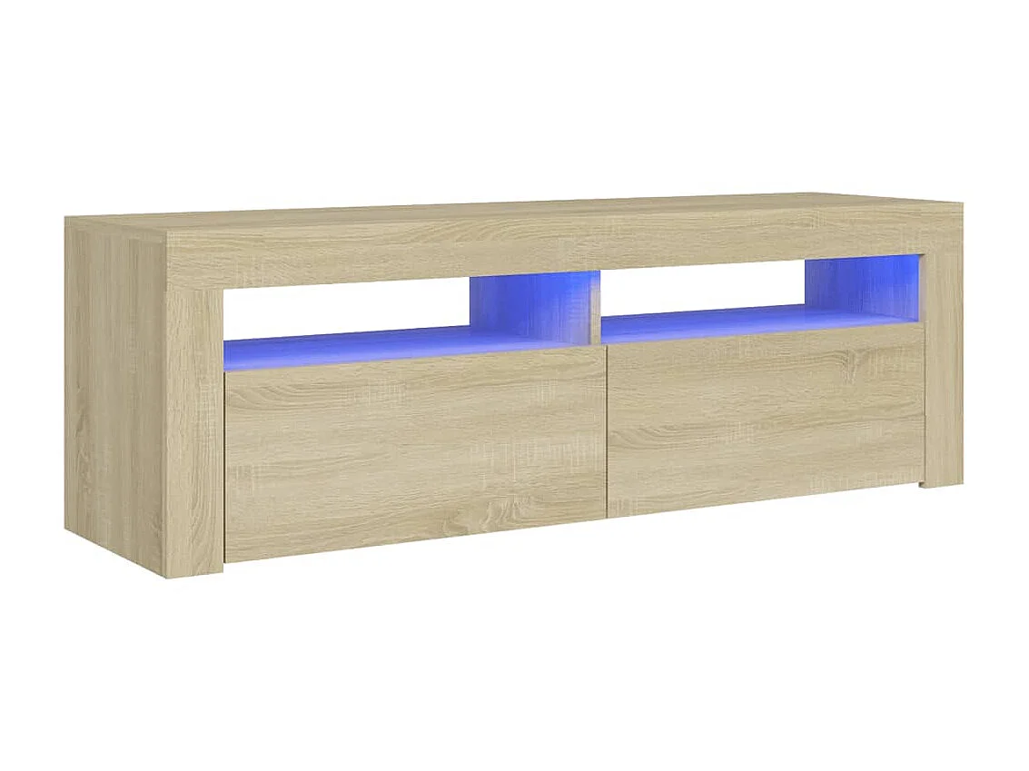 Tv-meubel met LED-verlichting 120x35x40 cm sonoma eikenkleurig NL29655