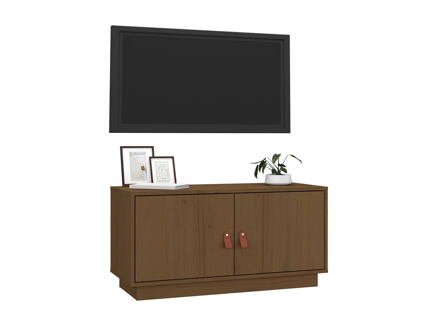 Meuble TV Marron miel 80x34x40 cm Bois de pin massif BE65678