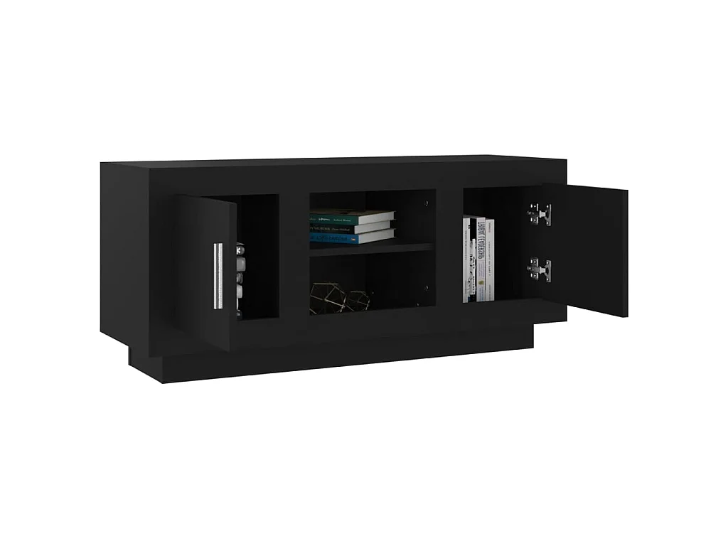 Meuble TV Noir 102x35x45 cm bois d'ingénierie BE50841