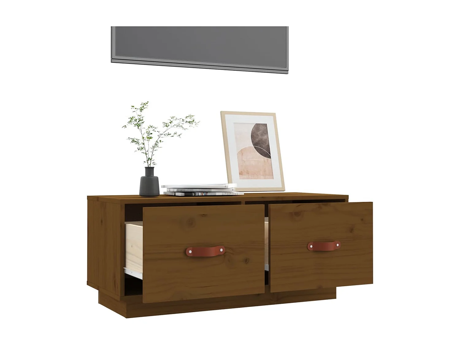 Mobile Porta TV | Armadietto TV ambra 80x34x35 cm in Legno Massello di Pino