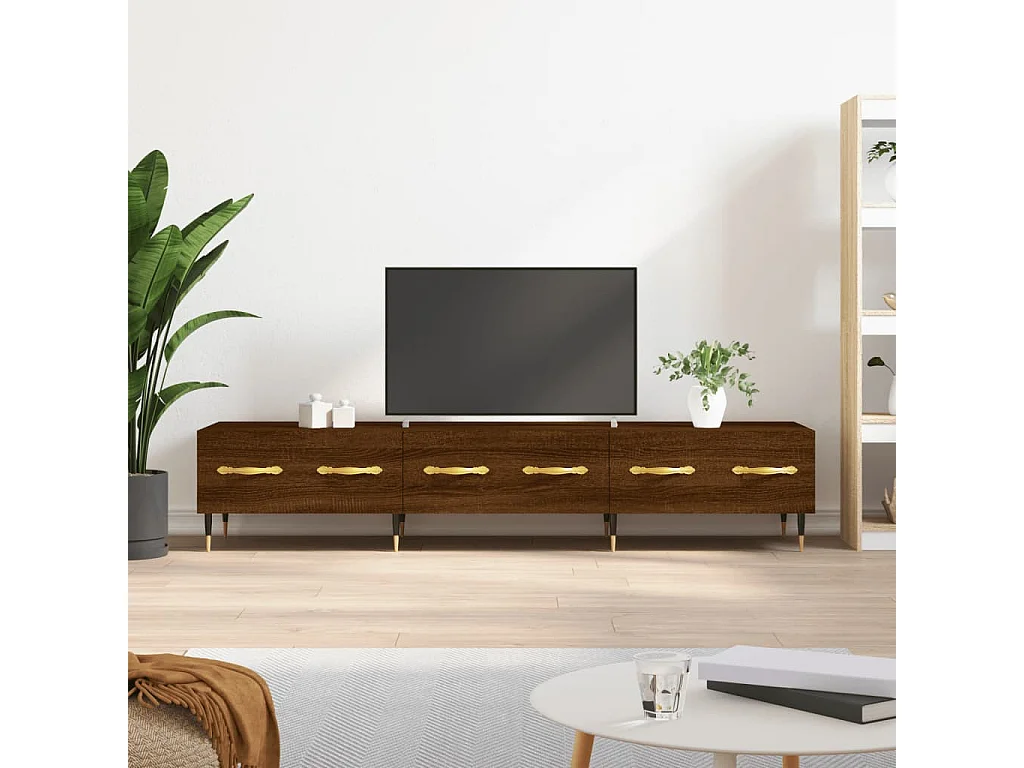 Meuble TV chêne marron 150x36x30 cm bois d'ingénierie BE56471