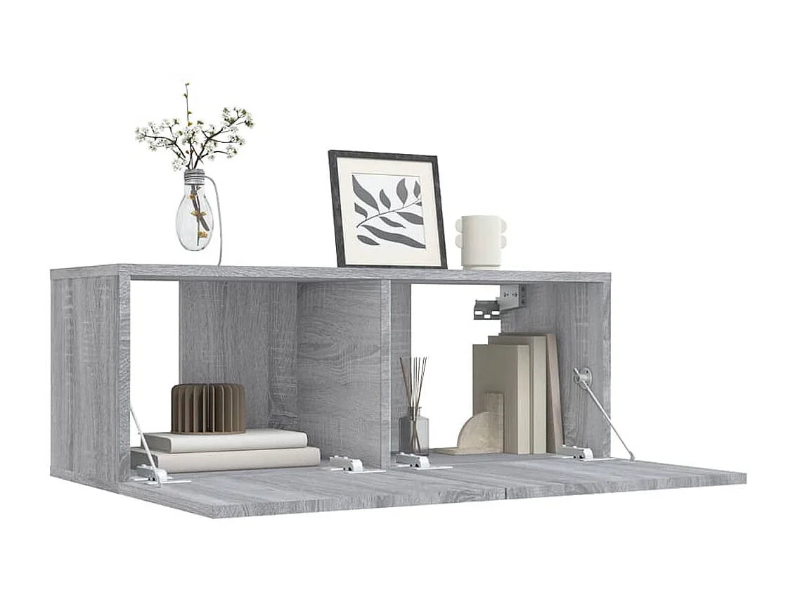 Meuble TV Sonoma gris 80x30x30 cm Bois d'ingénierie BE56327