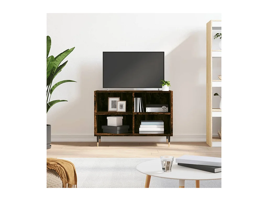 Tv-meubel 69,5x30x50 cm bewerkt hout gerookt eikenkleurig NL32822