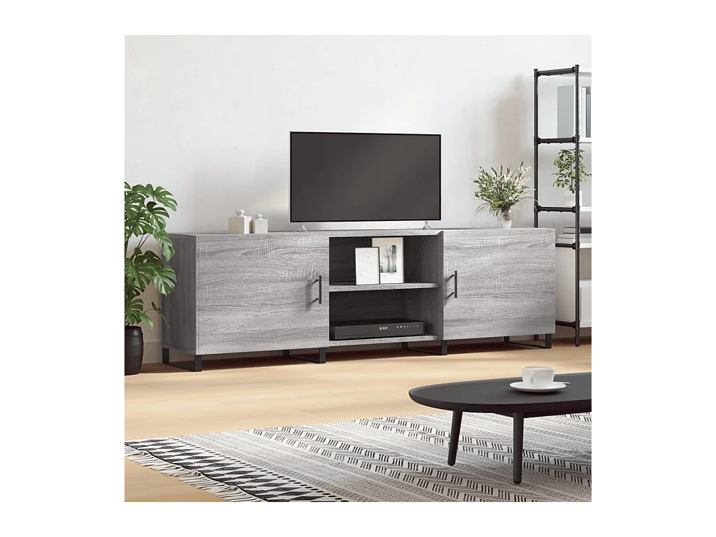 Meuble TV sonoma BEis 150x30x50 cm bois d'ingénierie BE79679