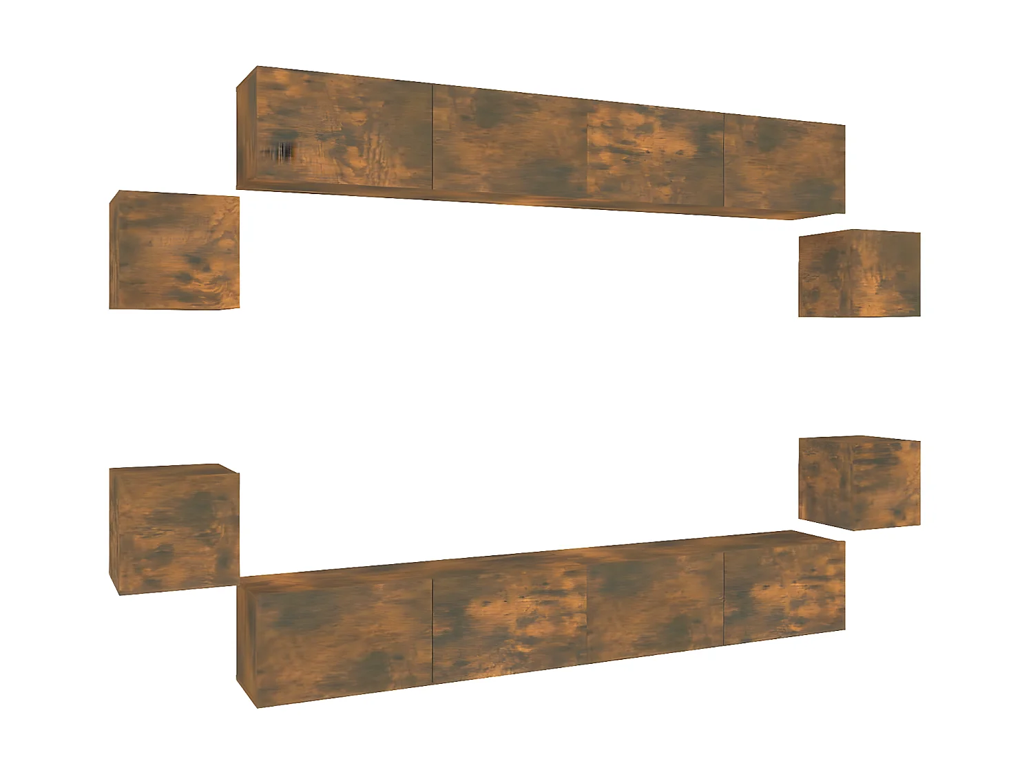 8-tlg. TV-Schrank-Set,TV-Möbel Räuchereiche Holzwerkstoff -gkd163205