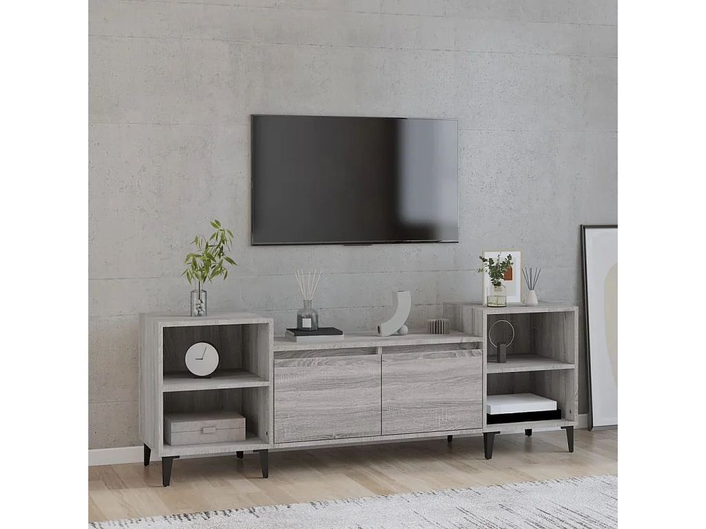 Meuble TV Sonoma gris 160x35x55 cm Bois d'ingénierie BE83236