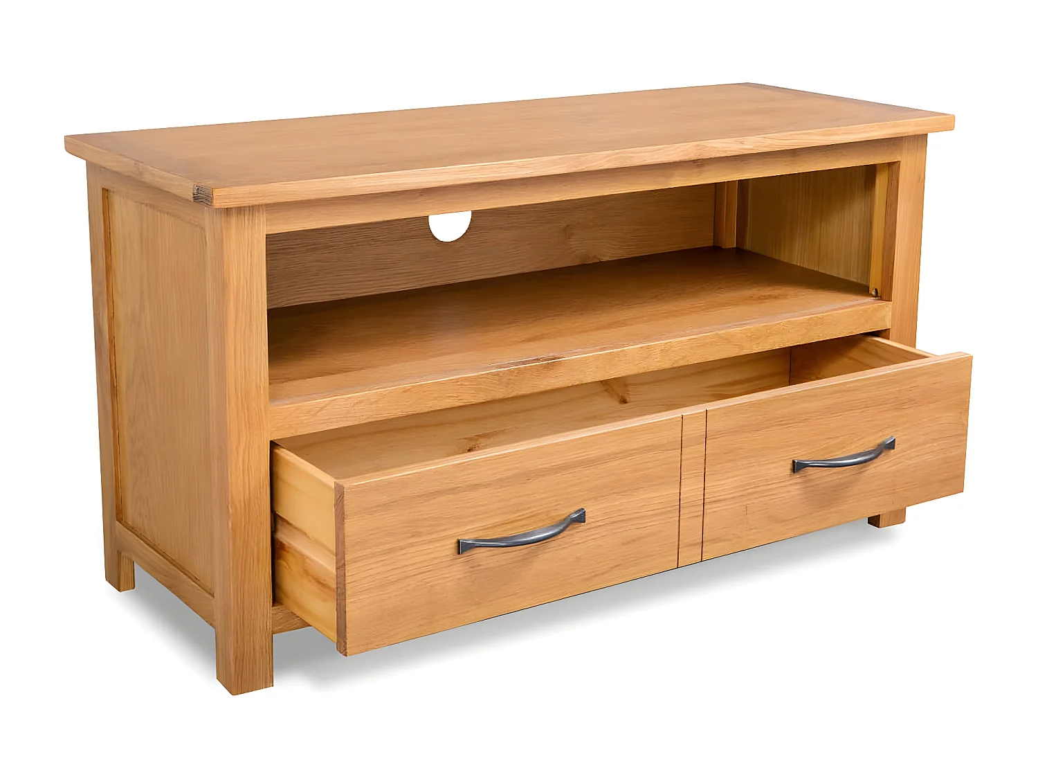 Meuble TV 90x35x48 cm Bois de chêne massif BE28364