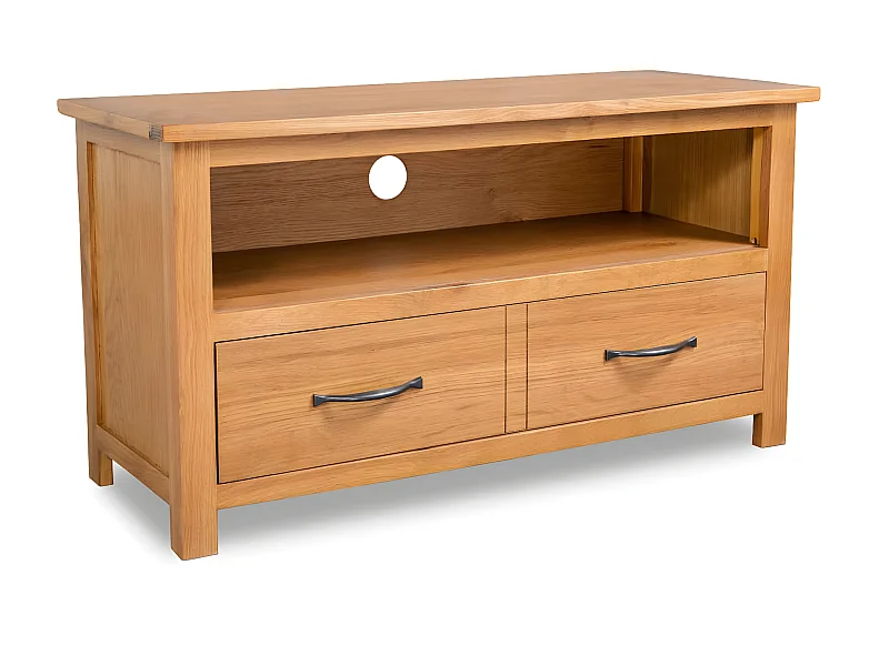 Meuble TV 90x35x48 cm Bois de chêne massif BE28364