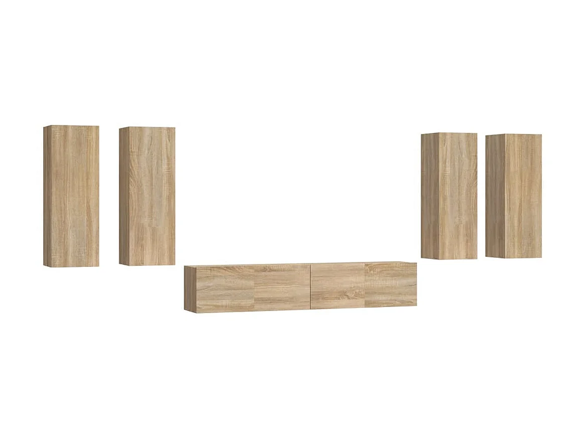 Ensemble de meubles TV 6 pcs Chêne sonoma Bois d'ingénierie BE75646